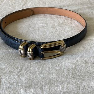 Like New Brighton Black Belt, Brass Buckle, 1” Thick